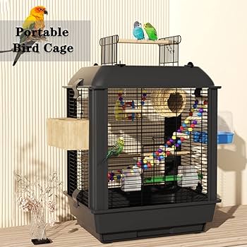 コンパクト鳥かごセット おもちゃ付き tennmaya_203-600